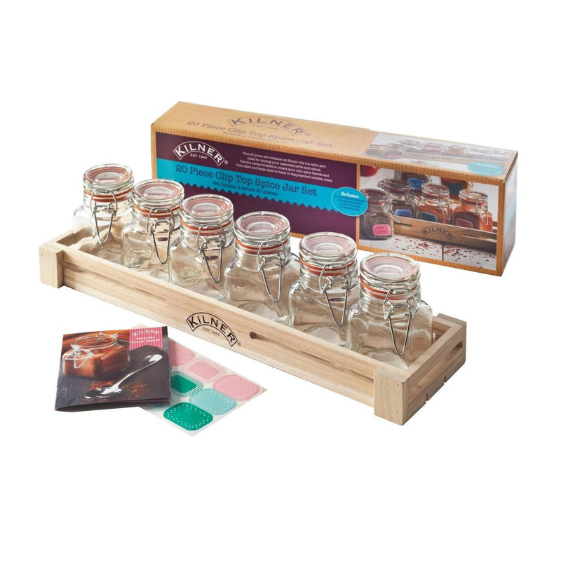 6 x frascos especieros con base de madera I KILNER