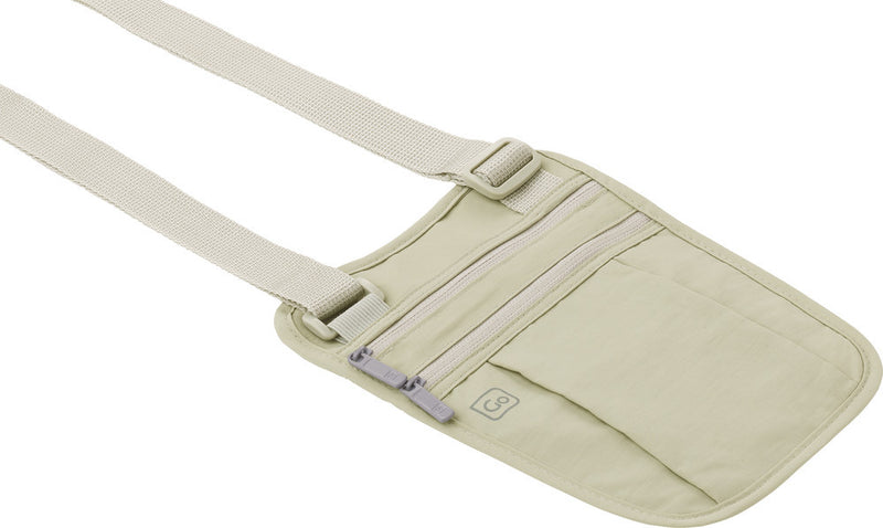 POUCH PORTA DINERO 2 BOLSILLO BEIGE