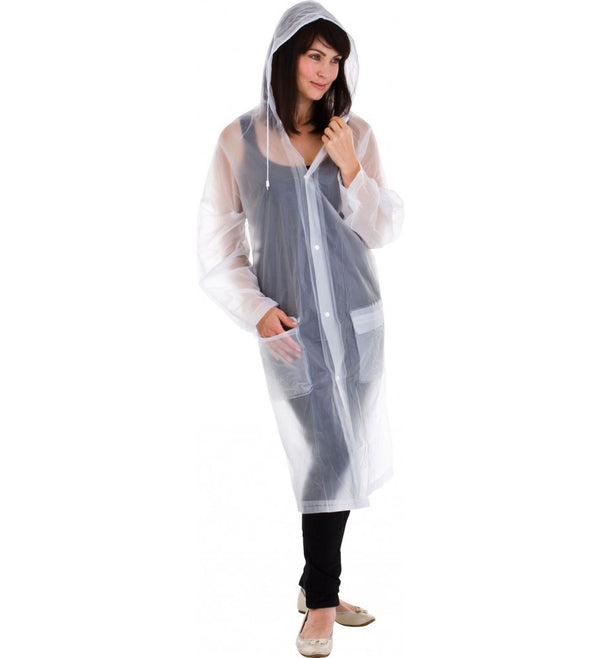 IMPERMEABLE CON CAPUCHA RESISTENTE AL AGUA