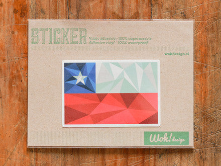 STICKER WOK! BANDERA CHILENA